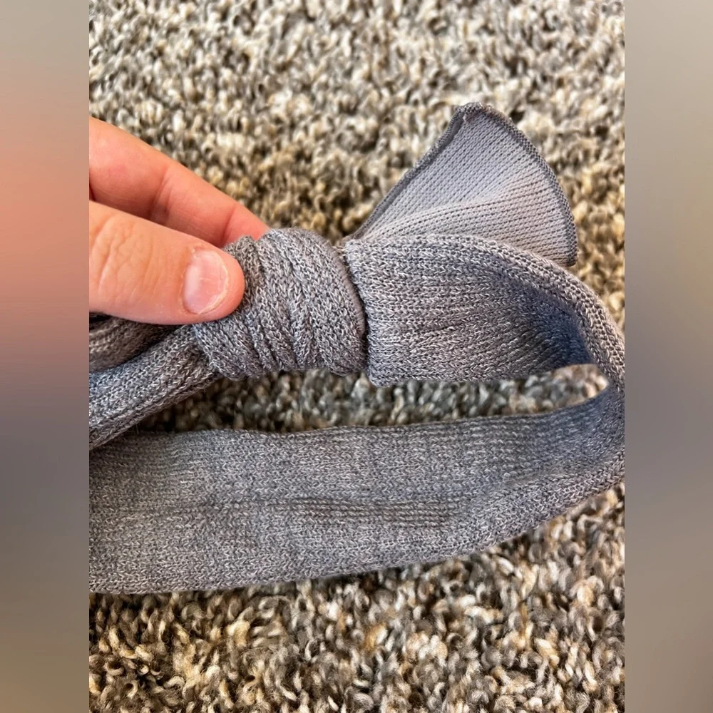 Olive + Scout Baby Oversized Gray Topknot Bow Headband Infant‎ 6-12 Months